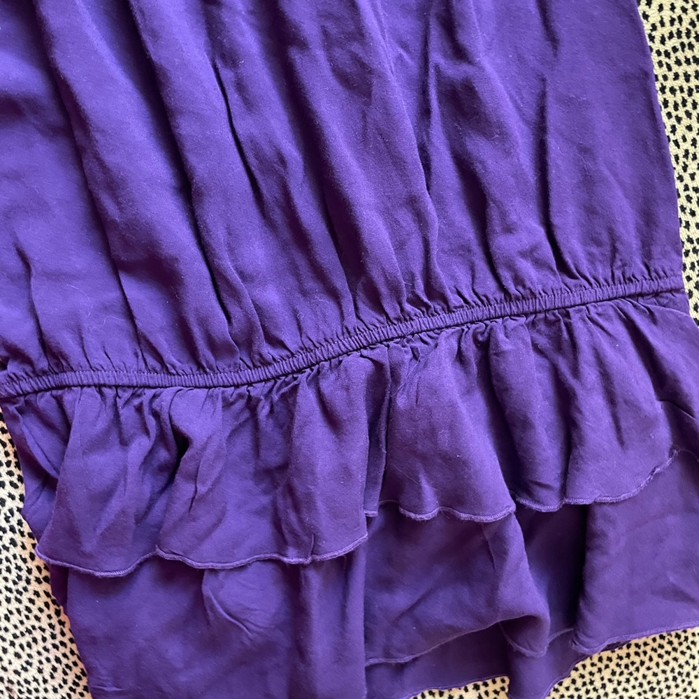 Express | Purple Ruffled Top - Small Sleeves - Picture 3 of 4